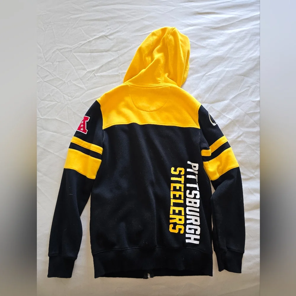 NFL Steelers Full Zip Up Yellow and‎  Fleece Hoodie